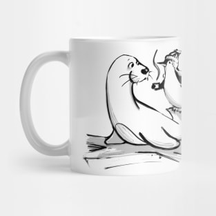 Penguin and seal coffee date Mug